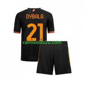 Camisolas de futebol AS Roma Paulo Dybala 21 Criança Equipamento 3ª 2023/24 Manga Curta